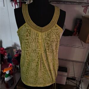 a.n.a Lime Green Lace Tank Top